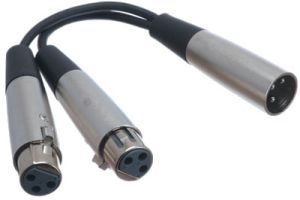 XLR 3 Pin Male to Dual XLR 3 Pin Female Adapter Cable