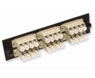 Multimode Fiber Adapter Panel - 6 Beige Quad Couplers LC - 24 Ports Total