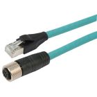L-com Category 5e M12 4 Position D code SF/UTP Industrial High Flex Cable, M12 F / RJ45