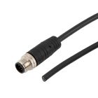 L-com M12 8 Position A-Code Industrial Outdoor Pigtail Cable Assembly - Unshielded - Male to Open
