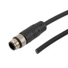 L-com M12 8 Position A-Code Industrial Outdoor Pigtail Cable Assembly - Shielded - Male to Open