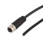L-com M12 8 Position A-Code Industrial Outdoor Pigtail Cable Assembly - Unshielded - Female to Open