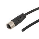 L-com M12 8 Position A-Code Industrial Outdoor Pigtail Cable Assembly - Shielded - Female to Open